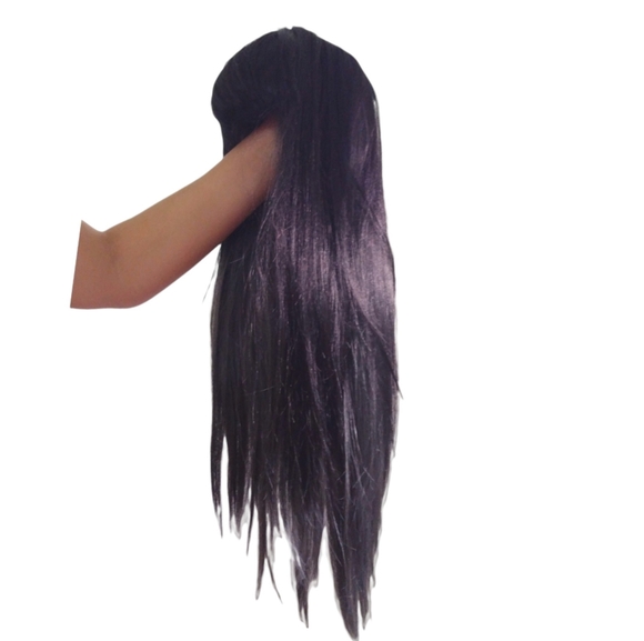 Long black/grey hair wig synthetic - Picture 2 of 5